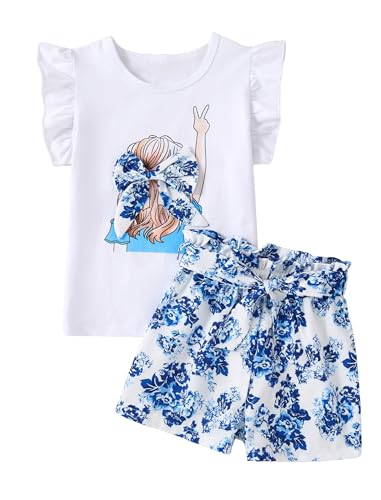 Image of Girls Summer Outfits Cute Sleeveless Top High Waisted Short Sets with Pockets Teen Girl Clothes Size 6-14 T