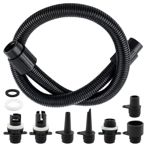 12 in 1 Paddle Board Pump Adapter Set Universal Sup Air Pump Hose with 7 Nozzles for Inflatable Paddleboard Boat Tent Paddle Board Accessories Replacement Parts for Electric SUP Pump Rafts Kayak