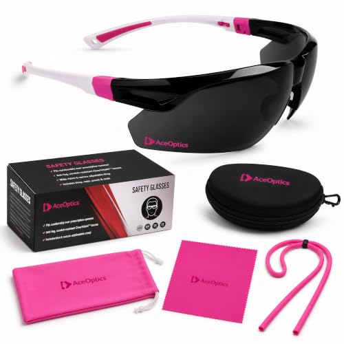 Image of Safety Glasses - ANSI Z87 Certified, 5X Anti-Fog ClearShield Lenses with Premium Hard Case & Accessory Bundle