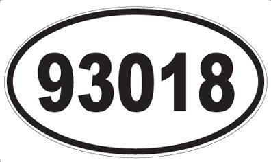US Decal, Inc. Number 93018 Oval Sticker
