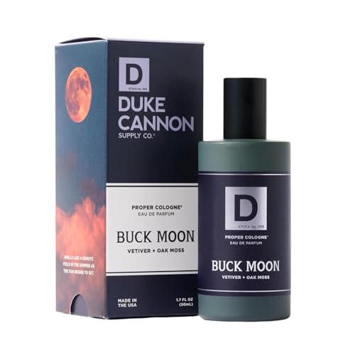 Duke Cannon Proper Cologne Buck Moon | Mens Eau de Parfum | Lime and Vetiver | Warm Earthy Long-Lasting Scent | 1.7 fl oz