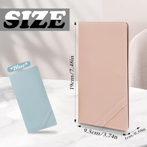 Ultra-Thin Long Wallet, Style Credit Card Holder for Women, 11 Card Slots Bifold Minimalist Wallet with Buckle for Cash, Credit Cards (Light Blue)2