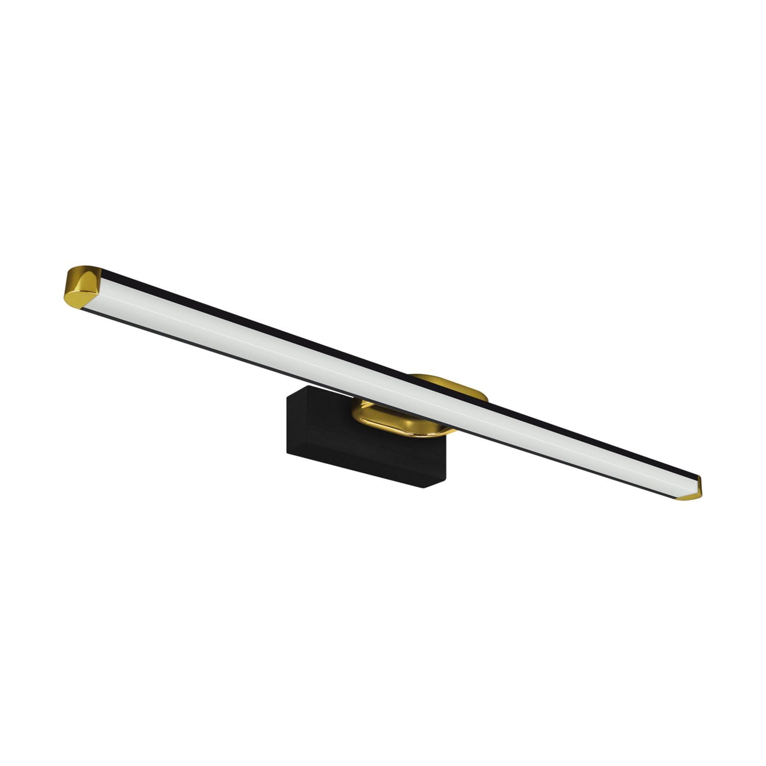 Licht-Erlebnisse LED Spiegelleuchte Schwarz Gold IP44 63 cm lang Edelstahl 4100 K 740 lm neutralweiß Badezimmerleuchte Wandlampe Bad