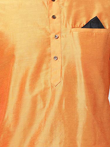 Image of VASTRAMAY Men's Black Cotton Blend Kurta and Pyjama Set