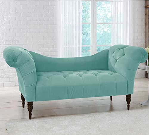 Image of Button Tufted Chaise Settee Sofa (HOLANDGREEN)