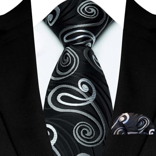 Image of Alizeal Mens 3 Pcs Long Sleeve Shirts Set | Pocket Square Necktie Perfect for Weddings Business Daily Wear