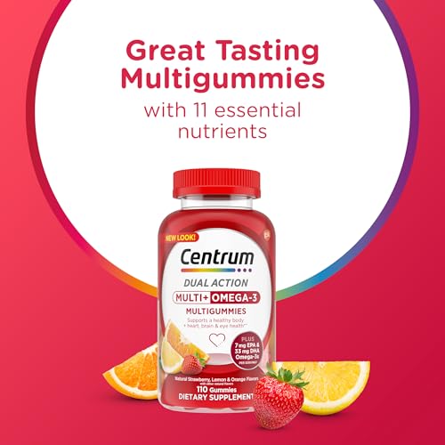 Centrum MultiGummies Multi+ Omega 3, Assorted Fruit Flavors, 110 Count - image 2