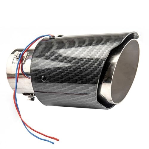 Embout de silencieux en carbone véritable et tuyau d'échappement voiture avec LED haute finition