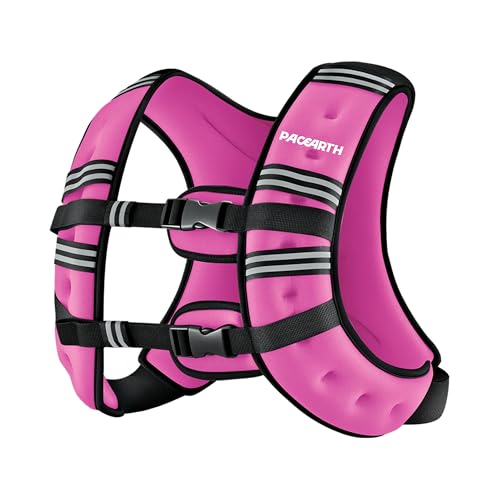 PACEARTH Weighted Vest,6lb/8lb/10lb/12lb/16lb/20lb/25lb/30lb Weight Vest with Reflective Stripe, Body Weight