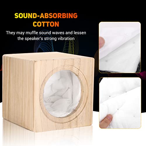 Image of Facmogu 4in Solid Wood Speaker Enclosure with Grill Cover & Terminal Cup