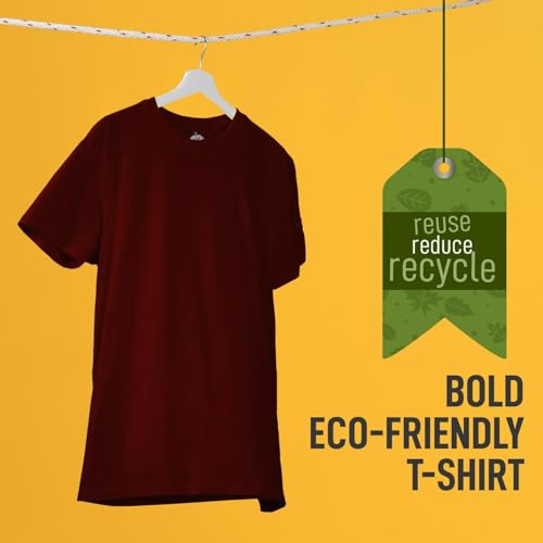 Image of CreativiT Unisex Plain Casual Half Sleeve Round Neck T-Shirt | 100% Recycled Cotton Rich T-Shirt Pack of 1