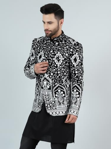Image of WINTAGE Men's Embroidered Velvet Bandhgala