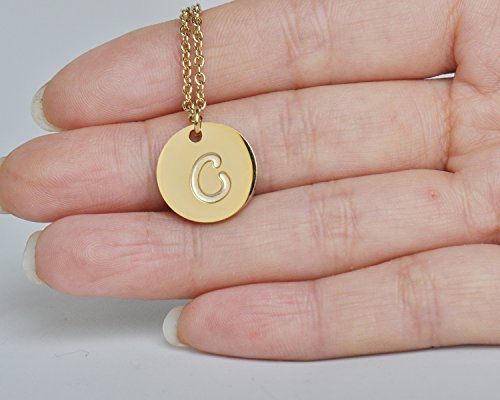 HUAN XUN Gold Silver Initial Disc Necklace Best Jewelry Gifts for Mother Personalized Letter Pendant Initial Necklaces Jewelry Gifts for Women Girls3