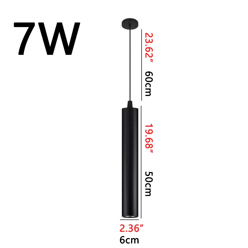 Kreatywna długa rurka cylindryczna lampa wisząca nowoczesne lampy wiszące Led aluminiowa obudowa lampy aluminiowe lampy aluminiowe długie lampy z aluminium / 6 x 50 cm / ciepłe światło