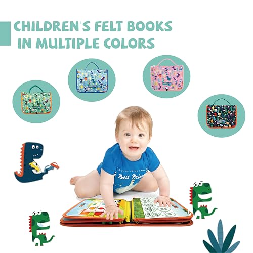 Image of TUNJILOOL Busy Board Montessori Toys for Kids Toddler, 10 in 1 Activity Sensory Board Learning Toys for Learning & Education Toys Travel for Boys Girls (Light Blue-4Page with Sling)