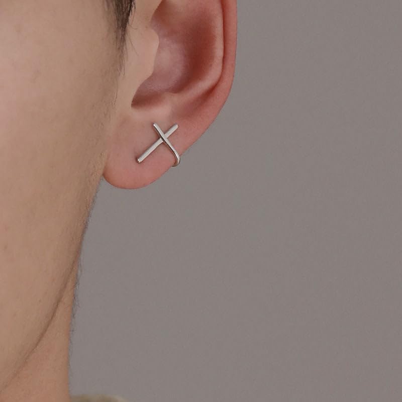 Image of SALTY ALPHA Anti Tarnish Classic Earrings for Men | Ear Hoop for Man | Stylish Fashion Jewellery Accessories for Boys | Minimal Jewelry | Ideal for Gifting | Gift for Diwali, Christmas, Marriage, Birthday