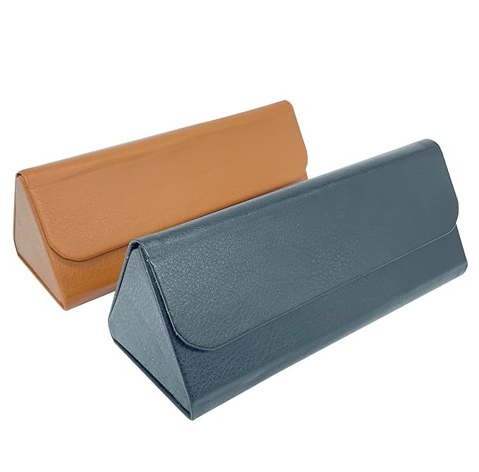 NAVA PAVA Eyeglass Case - Vegan Leather Magnetic Folding Hard Shell for Men and Women Glasses, Sunglass, Reading Glasses-image-6