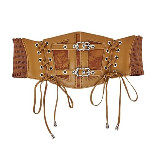 Elastic Plus Size Lace Corset Belts for Women Wide Stretch Cummerbunds Female Goth Punk Dress Belt Waistband