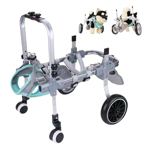 Silla de ruedas para perros ajustable de 4 ruedas: confort y apoyo total