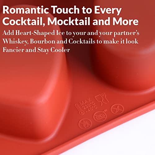 3" Large Heart Mold - 6 Heart Silicone Molds For Ice Cube Trays For Freezer, Baking Supplies Muffin Pan, Chocolate Molds Silicone #TOP6