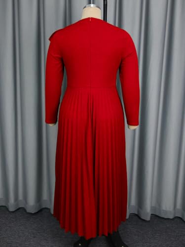 Image of AOMEI Casual Church Dresses for Women 2026 Summer Pleated Short Sleeve Round Neck Dragonfly Spring Maxi Dress