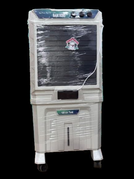 Image of ram king 120 Desert Air Cooler for Home with Honeycomb Pads, Powerful Fan, and Cool Flow Dispenser (120L, grey)