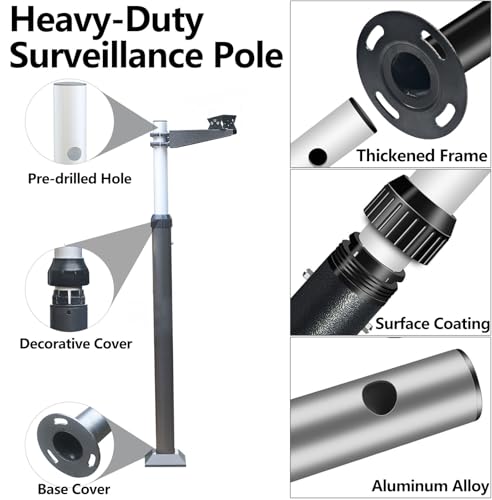 Support caméra extérieur en aluminium ERRULAN extensible pour parking - 4