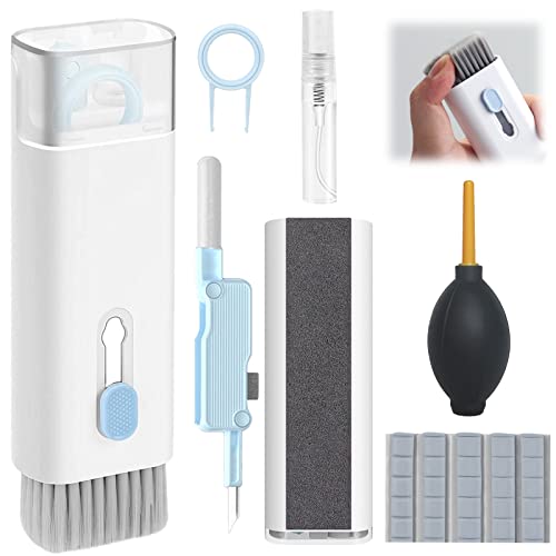Kit Nettoyage Pc, 7 en 1 Nettoyant Clavier Ordinateur Nettoyant Clavier, Kit Nettoyage Telephone Multifonctions Kit Nettoyage Clavier Nettoyeur Ecran Ordinateur pour Airpods/Laptop/PC/Phone (bleu)