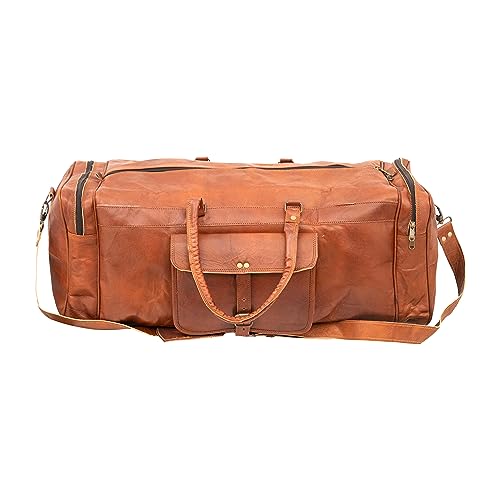 Shy Shy Let's Touch The Sky leather duffle bag large 24-inch travel duffle overnight weekender leather bag for men and women4