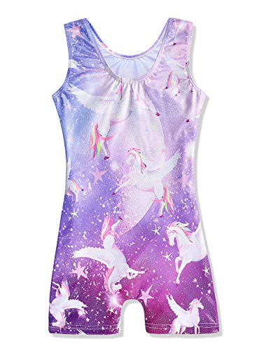 HOZIY Girls Gymnastics Leotards for Kids Tumbling Outfits Biketard Sparkle Adorable Pattern