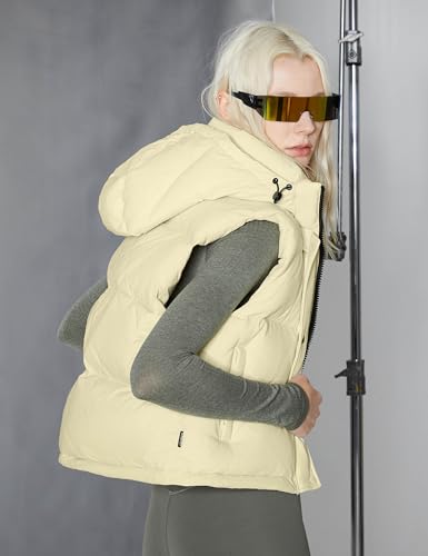 Orolay Women's Cropped Puffer Vest - Hooded Sleeveless Down Jacket Stand Collar Gilet with Pockets2