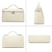 Rejolly Crossbody Bag for Women Small Pouch Top-Handle Leather Bag Designer Shoulder Handbag Quiet Luxury Trendy Purse Ostrich Cream White (Gold Hardware)