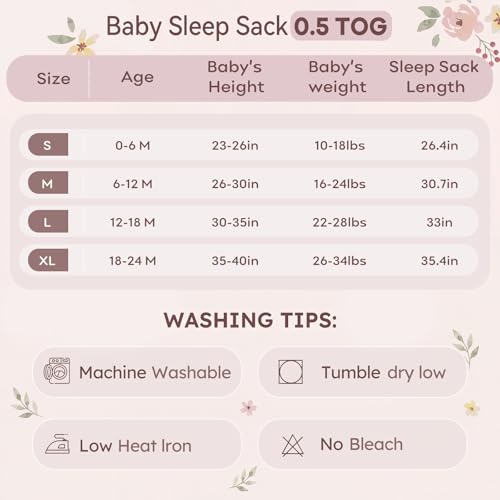 Image of Unnivoll Baby Sleep Sack 18-24 Months 3 Pack 100% Cotton Lightweight 0.5 TOG Wearable Blanket Baby Sleep Bag with 2-Way Zipper for Newborn Infant (X-Large)