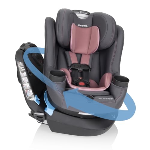 Image of Evenflo REO by Revolve360 Rotating Convertible Car Seat with Quick Clean Cover, Infant to Toddler, Forward and Rear Facing, Compact Design, One-time Install (Chelsea)