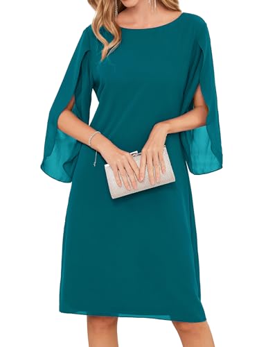 Image of GRACE KARIN Womens Formal Wedding Guest Dress 2026 Chiffon Cocktail Dress Mother of the Bride Dresses Midi Fashion Clothing