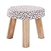XIAOJUAN Okrągłe solidne drewniane obciążenia gospodarstw domowych Buty Sofa Niski stołek 3 Nogi i wyjmowana pokrywa lniana / 28CMX25CM / max.100 kg | Kod Camplom: LJW-169