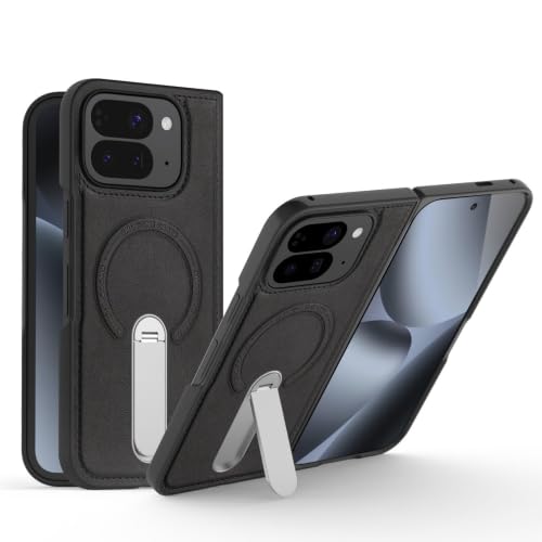 Coque Google Pixel 10 Pro Fold en cuir noir idéale pour travailler en mains libres