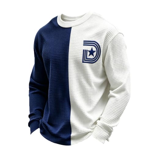 Rugby Shirts Men Game Day Waffle Knit Casual Long Sleeve Tshirts - image 1