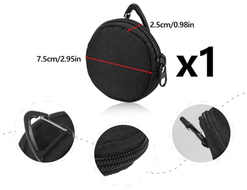 AOYEGIC Leckerlibeutel für Hunde,Futterbeutel Hundetraining,Snackbeutel,Münzgeldbörse,Portemonnaie,kleingeldbörse,münzbeutel mit Reißverschluss Karabiner,für Kopfhörer,Schlüssel Aufbewahren(Schwarz)