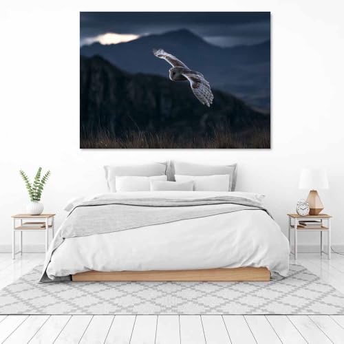 Toile chouette sauvage affiche moderne peinture murale multicolore - 3