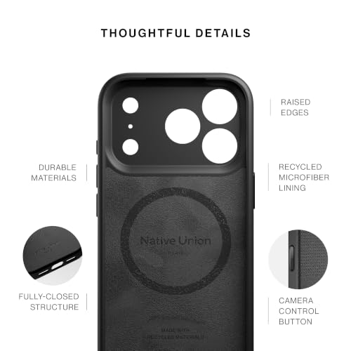 Image of Native Union Active Case - MagSafe Compatible with Built-in Magnets - 10ft / 3m Drop Protection - Rugged Yet Slim Design - Recycled Materials - Camera Control Button for iPhone 18 Pro (Black)