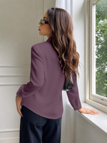 Image of JANIX Women's Solid Shirt | Full Sleeve Button Down Collared Shirt | Regular Fit Casual Formal Office Wear Western Top