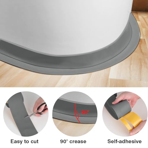 IVEOPPE Weichsockelleiste Sockelleiste Selbstklebend Sockelleisten - 50 x 20mm 10m Weichsockelleiste Selbstklebend, Flexible Knickleiste, aus PVC, für Küche und Badezimmer (Grau)