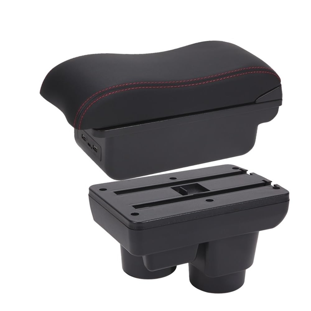 Aierdeyp B1 Black Red 3Usb Car Armrest Box For Ford For Fiesta 2011