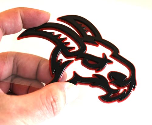 Image of thfmdk 2pcs New Custom Head Emblems Right Left Badge Replacement for TRX Ram 1500 2500 3500 Fender Badge Hellcat (Redline)