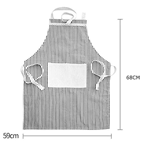 Image of KPNG Cotton Linen Cooking Apron Adjustable Kitchen Apron Soft Chef Apron with Pocket for Women and Men