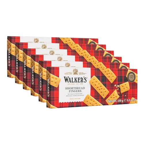 Walker's Shortbread Fingers, Pure Butter Shortbread Cookies, 5.3 Oz (Pack of 6)