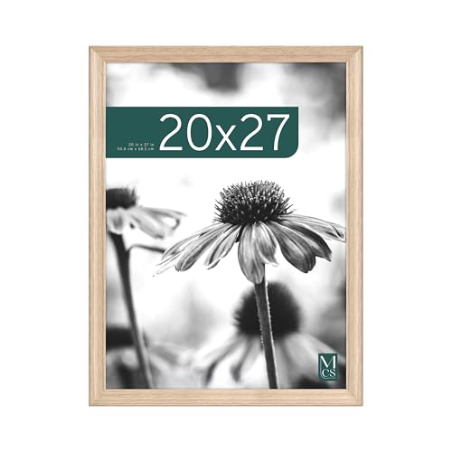 MCS Studio Gallery Classic 20x27 Poster Frame Natural Woodgrain, Vertical & Horizontal Wall Hanging Large Picture Frame for Photos, Posters & Art Prints (1-Pack)