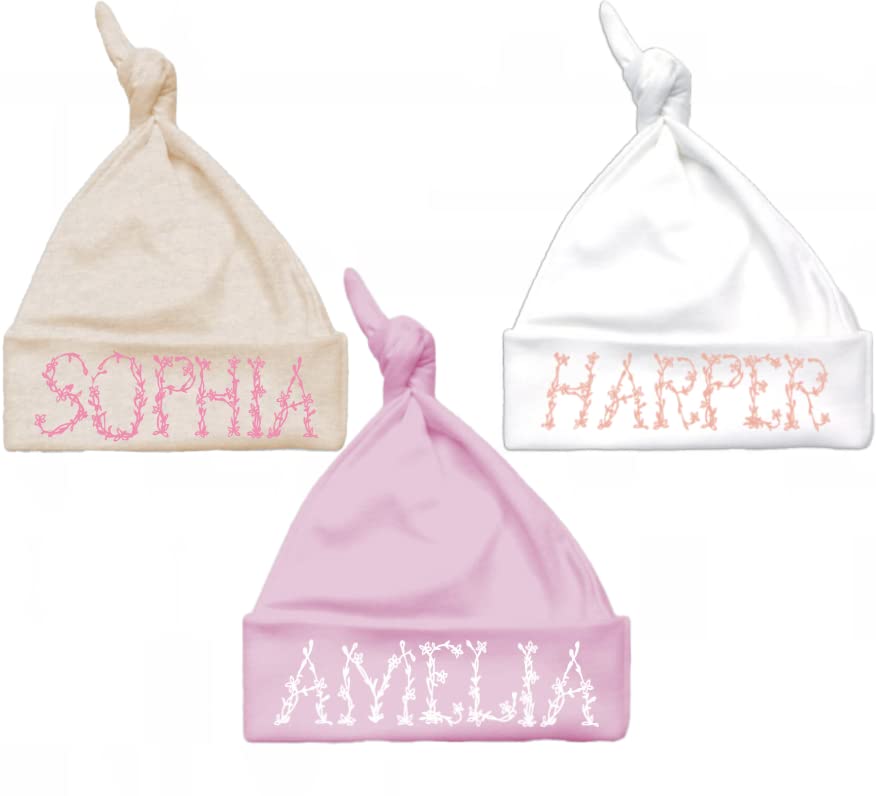 Personalized baby Girl hat knotted baby beanie hat newborn custom girl hat