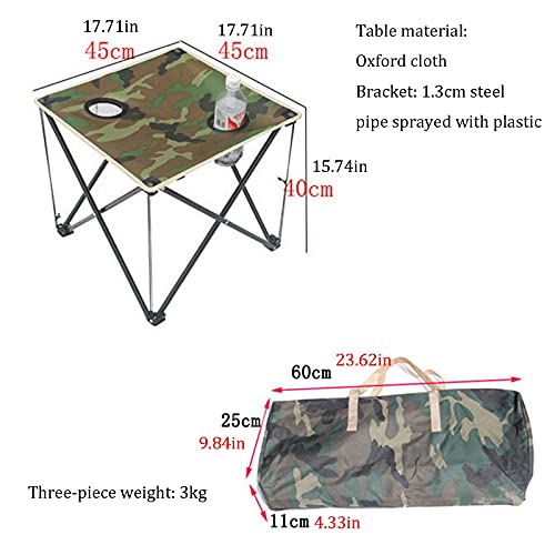 Ensemble camping camouflage pliable avec table et 2 chaises légères - 3